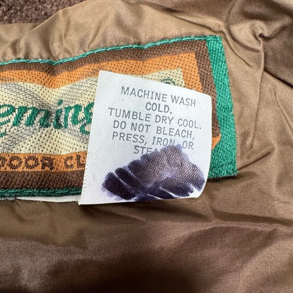 Vintage Remington Hunting Jacket Mens L Green Brown Quilted Shooting Field Coat